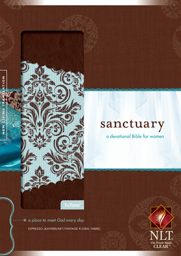 Sanctuary NLT : A Devotional Bible for Women - LeatherLike/Fabric Espresso/Vintage Floral TuTone