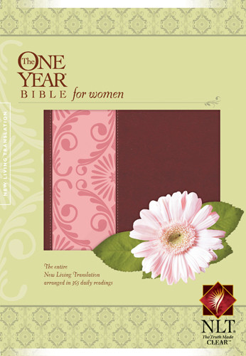 The One Year Bible for Women NLT, TuTone - LeatherLike Mocha/Coral