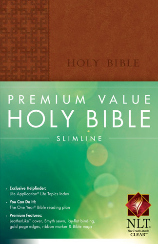Premium Value Slimline Bible NLT - LeatherLike With ribbon marker(s)