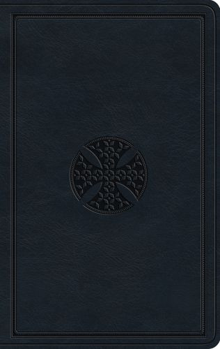 ESV Large Print Value Thinline Bible (TruTone, Navy, Mosaic Cross Design) - Imitation Leather