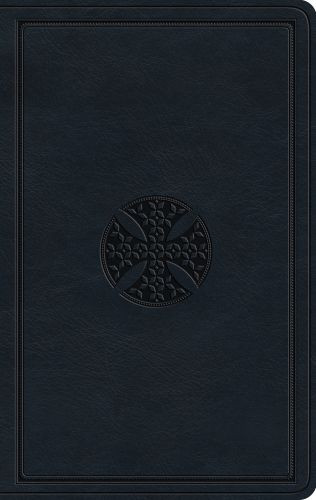 ESV Large Print Value Thinline Bible (TruTone, Navy, Mosaic Cross Design) - Imitation Leather