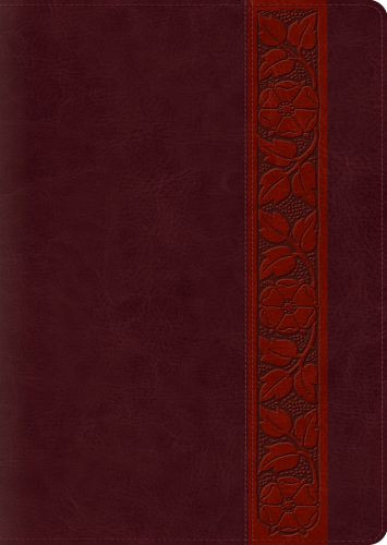 ESV Study Bible, Large Print (TruTone, Mahogany, Trellis Design, Indexed) - Imitation Leather With ribbon marker(s)