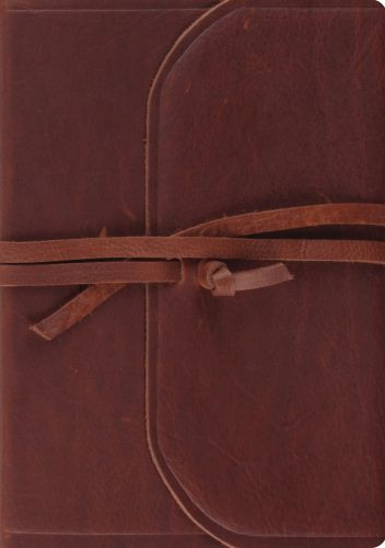 ESV Journaling Bible, Interleaved Edition (Brown, Flap with Strap) - Genuine Leather With ribbon marker(s)