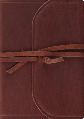 ESV Journaling Bible, Interleaved Edition (Natural Leather, Brown, Flap with Strap) - Genuine Leather With ribbon marker(s)