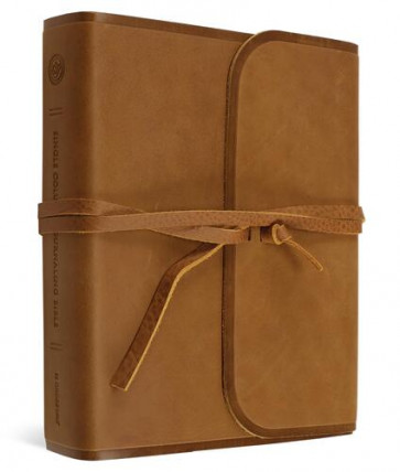 ESV Single Column Journaling Bible (Natural Leather, Brown, Flap with Strap) - Genuine Leather With ribbon marker(s)