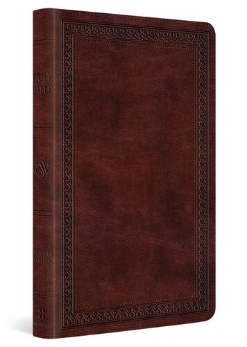ESV Thinline Bible, Red Letter (TruTone, Mahogany, Border Design) - Imitation Leather With ribbon marker(s)