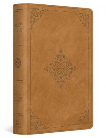 ESV Large Print Bible (TruTone, Nubuck Caramel, Fleur-de-lis Design) - Imitation Leather With ribbon marker(s)