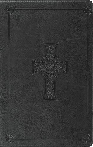 ESV Thinline Bible (TruTone, Charcoal, Celtic Cross Design, Red Letter) - Imitation Leather With ribbon marker(s)