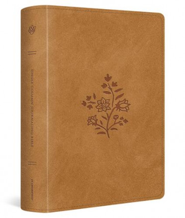 ESV Single Column Journaling Bible, Large Print (TruTone, Nubuck Caramel, Wildflower Design) - Imitation Leather With ribbon marker(s)