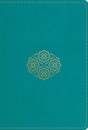 ESV Large Print Compact Bible, Red Letter (TruTone, Teal, Bouquet Design) - Imitation Leather With ribbon marker(s)