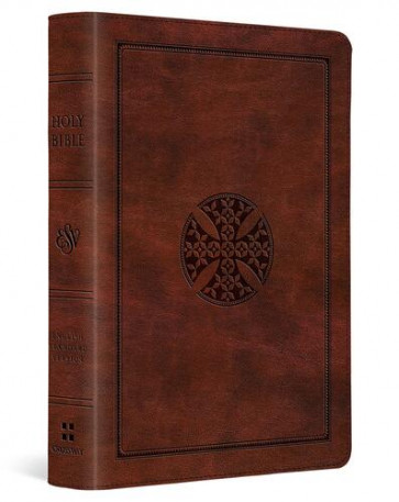 ESV Large Print Compact Bible, Red Letter (TruTone, Brown, Mosaic Cross Design) - Imitation Leather With ribbon marker(s)