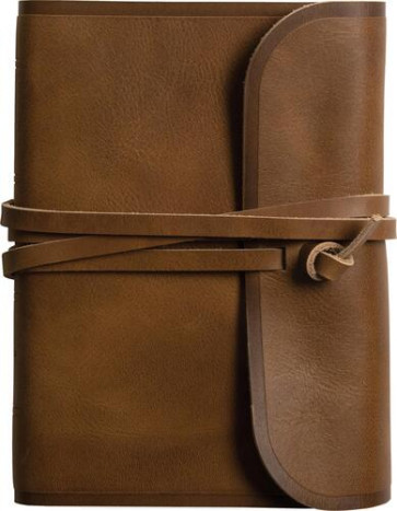 ESV Large Print Compact Bible, Red Letter (Natural Leather, Brown, Flap with Strap) - Genuine Leather With ribbon marker(s)