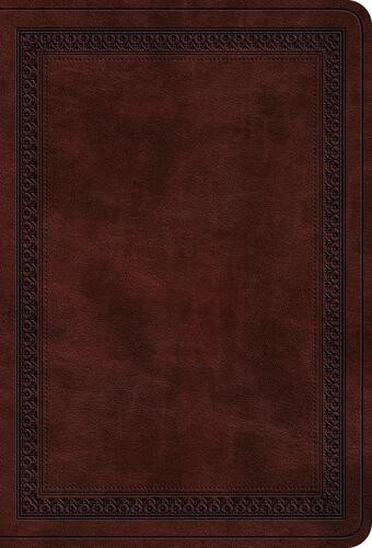 ESV Large Print Value Compact Bible (TruTone, Mahogany, Border Design) - Imitation Leather