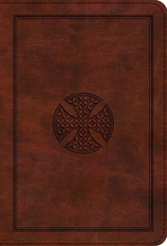 ESV Large Print Compact Bible (TruTone, Brown, Mosaic Cross Design) - Imitation Leather With ribbon marker(s)