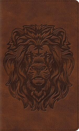 ESV Thinline Bible, Red Letter (TruTone, Brown, Royal Lion Design) - Imitation Leather With ribbon marker(s)