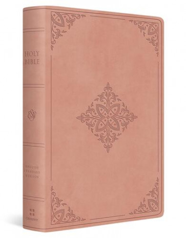ESV Giant Print Value Personal Size Bible (TruTone, Blush Rose, Fleur-de-lis Design) - Imitation Leather