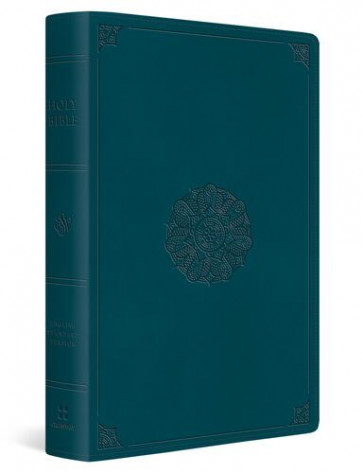 ESV Giant Print Thinline Bible, Red Letter (TruTone, Deep Teal, Emblem Design) - Imitation Leather With ribbon marker(s)
