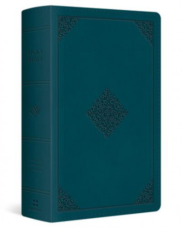 ESV Large Print Personal Size Bible, Red Letter (TruTone, Deep Teal, Ornament Design) - Imitation Leather With ribbon marker(s)