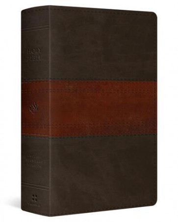 ESV Large Print Personal Size Bible, Red Letter (TruTone, Forest/Tan, Trail Design) - Imitation Leather With ribbon marker(s)