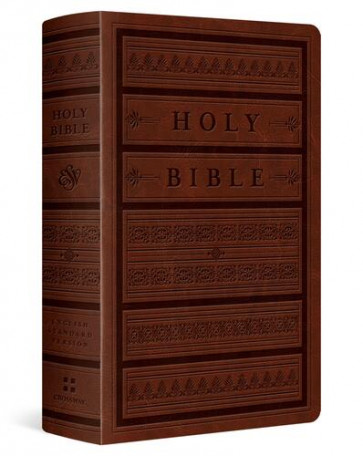 ESV Giant Print Personal Size Bible, Red Letter (TruTone, Brown, Engraved Mantel Design) - Imitation Leather With ribbon marker(s)