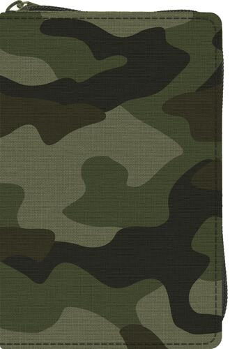 ESV Compact Bible (Canvas with Zipper, Camo Design) - Book With ribbon marker(s) Cloth and zip fastener