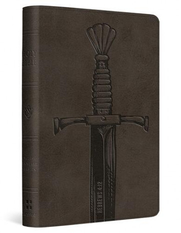 ESV Compact Bible (TruTone, Silver, Sword Design) - Imitation Leather With ribbon marker(s)