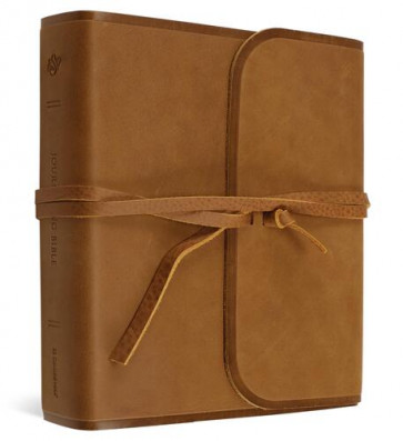 ESV Journaling Bible (Natural Leather, Brown, Flap with Strap) - Genuine Leather With ribbon marker(s)