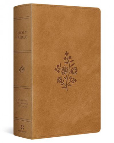 ESV Large Print Personal Size Bible, Red Letter (TruTone, Nubuck Caramel, Wildflower Design) - Imitation Leather With ribbon marker(s)