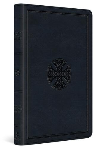 ESV Large Print Value Thinline Bible (TruTone, Navy, Mosaic Cross Design) - Imitation Leather