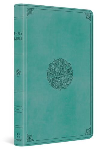 ESV Large Print Value Thinline Bible (TruTone, Turquoise, Emblem Design) - Imitation Leather