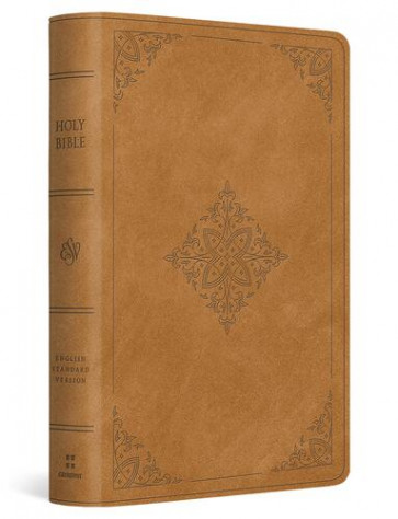 ESV Large Print Bible (TruTone, Nubuck Caramel, Fleur-de-lis Design) - Imitation Leather With ribbon marker(s)