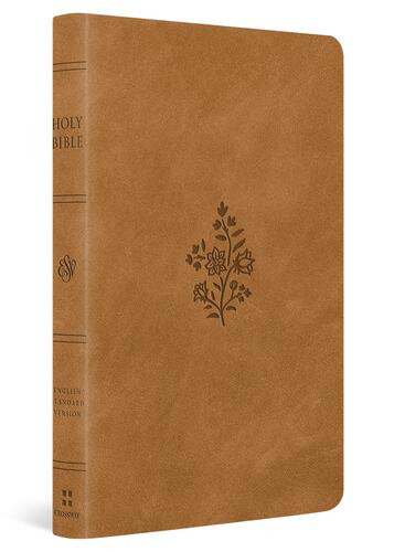 ESV Large Print Value Thinline Bible (TruTone, Nubuck Caramel, Wildflower Design) - Imitation Leather