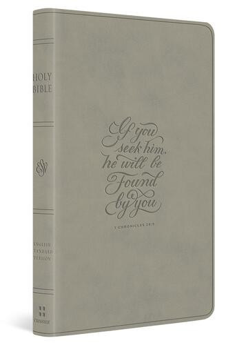 ESV Large Print Value Thinline Bible (TruTone, Stone, 1 Chronicles 28:9 Design) - Imitation Leather