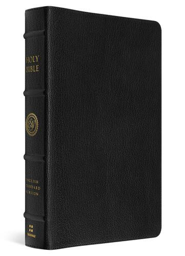 ESV Heirloom Bible, Scriptura Sacra: Personal Size Reference Edition (Goatskin, Black) - Genuine Leather With ribbon marker(s)
