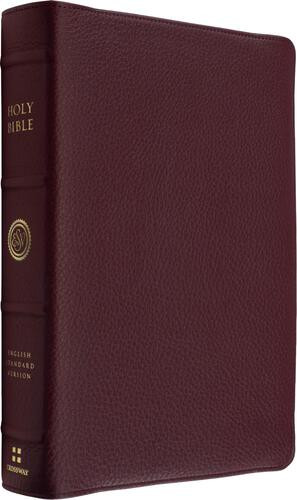 ESV Heirloom Bible, Scriptura Sacra: Personal Size Reference Edition (Calfskin, Bordeaux) - Genuine Leather With ribbon marker(s)