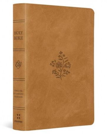 ESV Large Print Compact Bible, Red Letter (TruTone, Nubuck Caramel, Wildflower Design) - Imitation Leather With ribbon marker(s)
