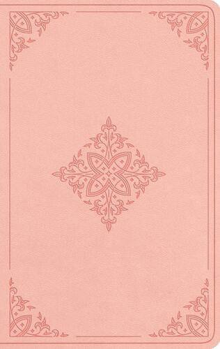 ESV Large Print Value Thinline Bible, Red Letter (TruTone, Blush Rose, Fleur-de-lis Design) - Imitation Leather