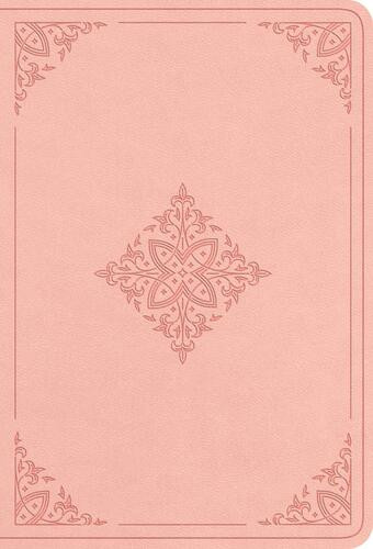 ESV Large Print Value Compact Bible, Red Letter (TruTone, Blush Rose, Fleur-de-lis Design) - Imitation Leather