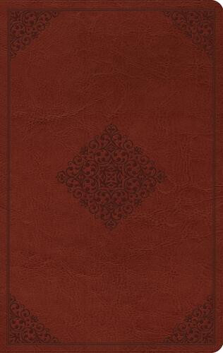ESV Large Print Value Thinline Bible, Red Letter (TruTone, Tan, Ornament Design) - Imitation Leather