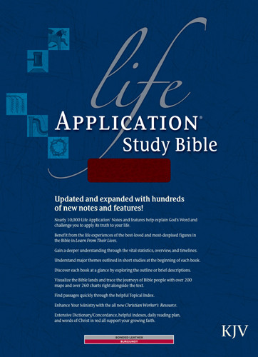 KJV Life Application Study Bible, Second Edition (Red Letter, Bonded Leather, Burgundy/maroon, Indexed) - Bonded Leather Burgundy With thumb index and ribbon marker(s)