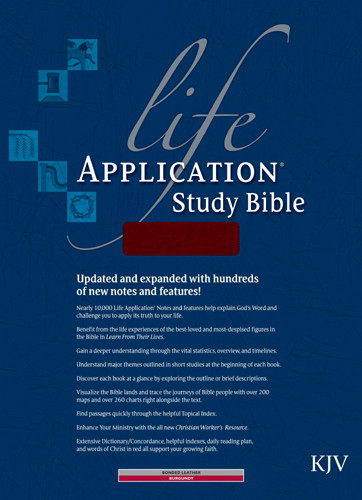 KJV Life Application Study Bible, Second Edition (Red Letter, Bonded Leather, Burgundy/maroon, Indexed) - Bonded Leather Burgundy With thumb index and ribbon marker(s)