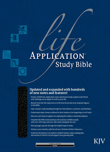 KJV Life Application Study Bible, Second Edition (Red Letter, Bonded Leather, Black, Indexed) - Bonded Leather Black With thumb index and ribbon marker(s)