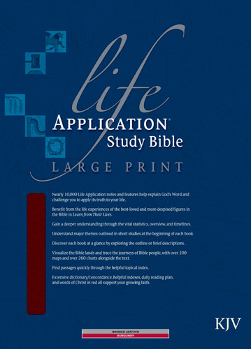 KJV Life Application Study Bible, Second Edition, Large Print  - Bonded Leather Burgundy With thumb index and ribbon marker(s)