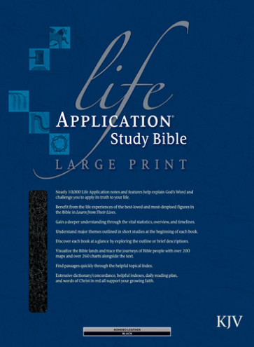 KJV Life Application Study Bible, Second Edition, Large Print (Red Letter, Bonded Leather, Black, Indexed) - Bonded Leather Black With thumb index and ribbon marker(s)