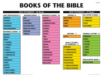 Books of the Bible Catholic Edition - Wallchart