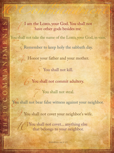 10 Commandments (Catholic edition) - Wallchart