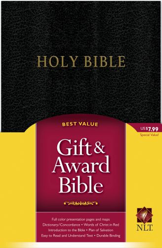 Gift and Award Bible NLT (Imitation Leather, Black, Red Letter) - Imitation Leather