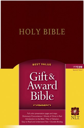 Gift and Award Bible NLT (Imitation Leather, Burgundy/maroon, Red Letter) - Imitation Leather