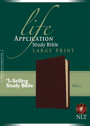 NLT Life Application Study Bible, Second Edition, Large Print (Red Letter, Bonded Leather, Burgundy/maroon) - Bonded Leather Burgundy With ribbon marker(s)