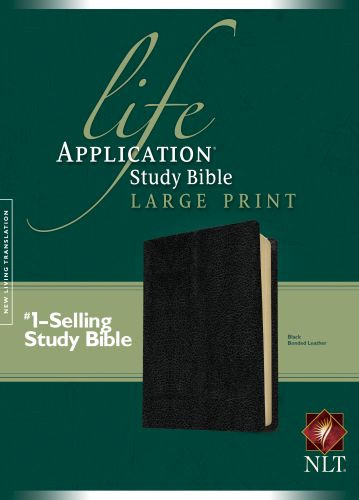NLT Life Application Study Bible, Second Edition, Large Print (Red Letter, Bonded Leather, Black) - Bonded Leather Black With ribbon marker(s)